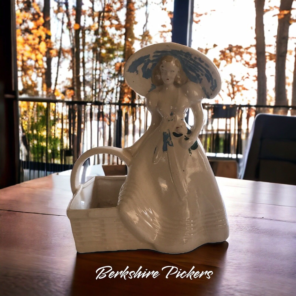 Brush USA McCoy Pottery Lady with Basket Planter‎